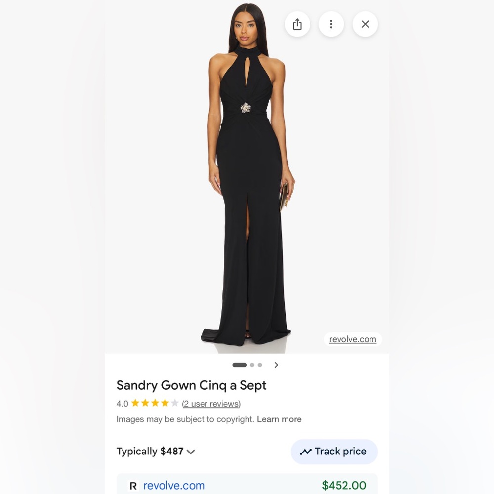 Cinq a Sept Black Maxi Dress with Embellishment